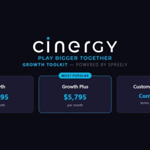 Cinergy Growth Toolkit Powered by Spreely - Pricing Tiers